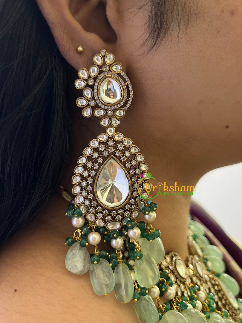 Green Victorian Diamond Short Neckpeice -VV100