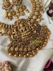 Premium Lakshmi Pendant Kaasumala Temple Short Neckpiece 2-G4467