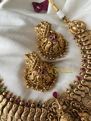 Premium Lakshmi Pendant Kaasumala Temple Short Neckpiece-G4466