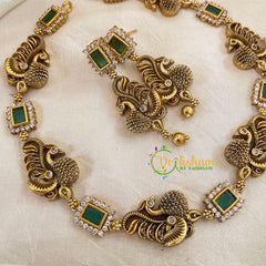 Premium Green AD Stone Short Neckpiece-G10665