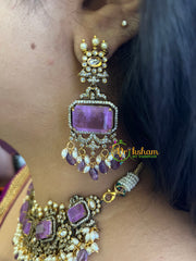 Purple Victorian Diamond Short Neckpiece -VV116