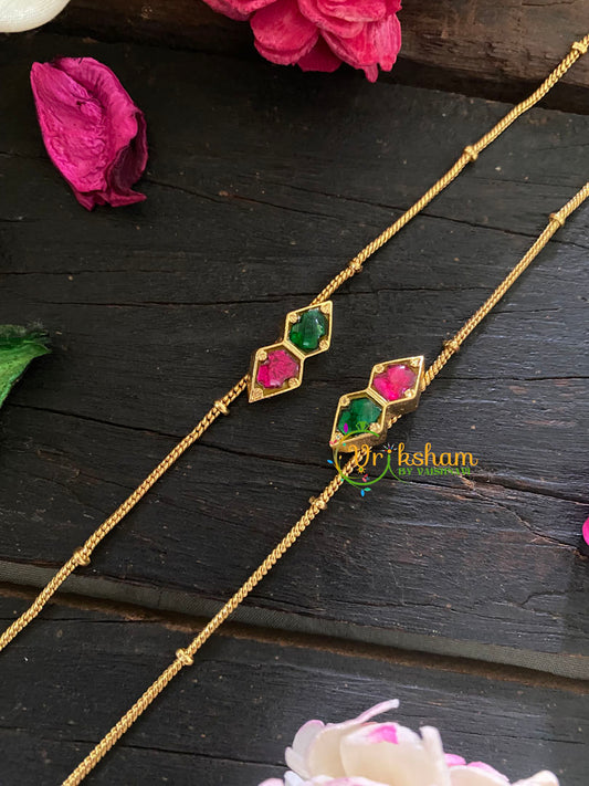 Precious Jadau Kundan Pendant Anklets -Bow -G9000