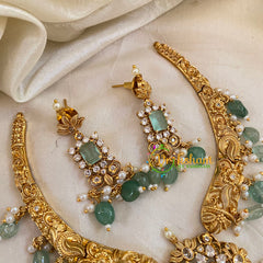 Premium Pastel Green AD Stone Hasli Choker Neckpiece-G10669