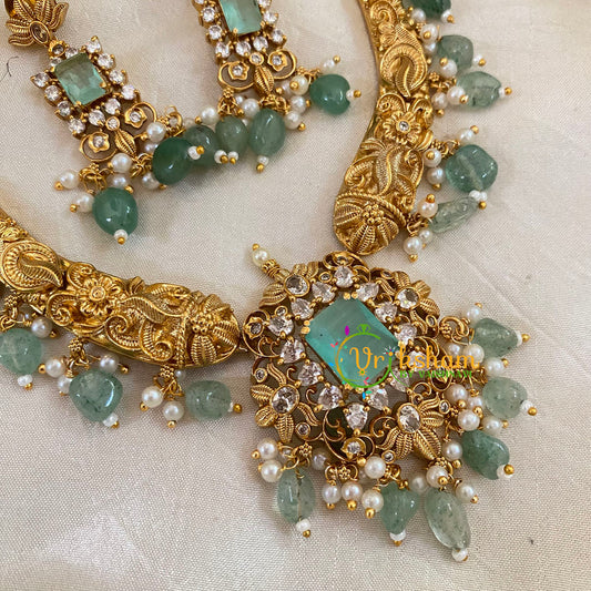 Premium Pastel Green AD Stone Hasli Choker Neckpiece-G10669