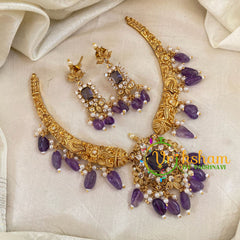 Premium Purple AD Stone Choker Short Neckpiece-G10668