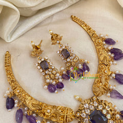 Premium Purple AD Stone Choker Short Neckpiece-G10668