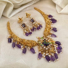 Premium Purple AD Stone Choker Short Neckpiece-G10668