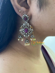 3 Layered Victorian Diamond Neckpiece-Aqua Green-VV157