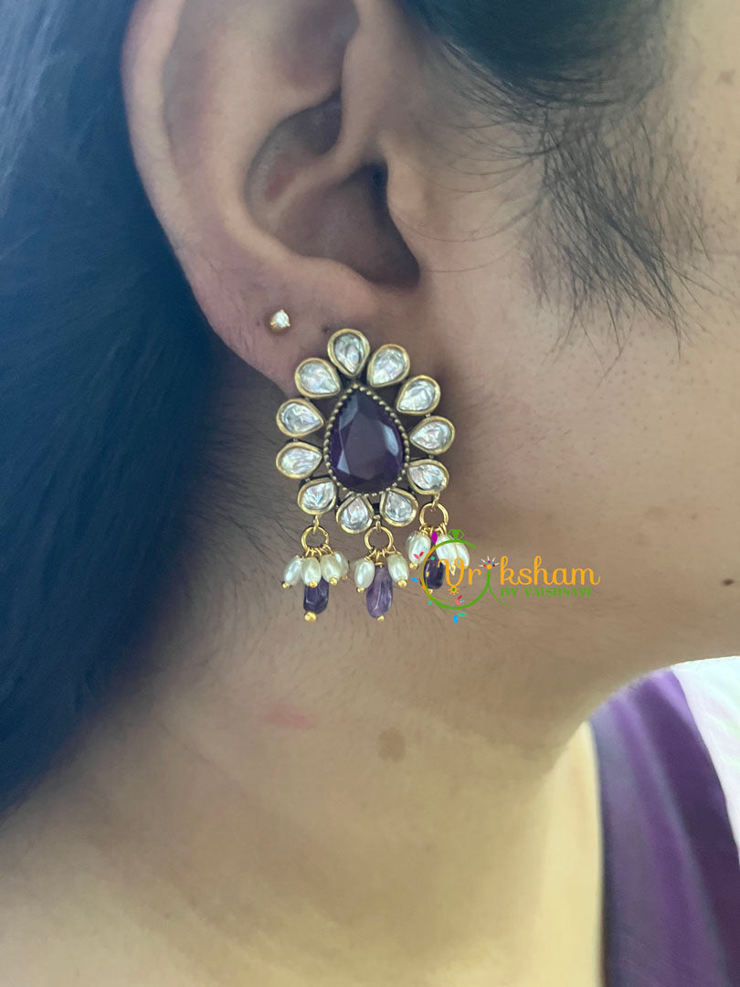 Purple Victorian Diamond High Neck Choker-VV103
