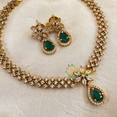 Premium Green AD Stone Short Neckpiece-G10651