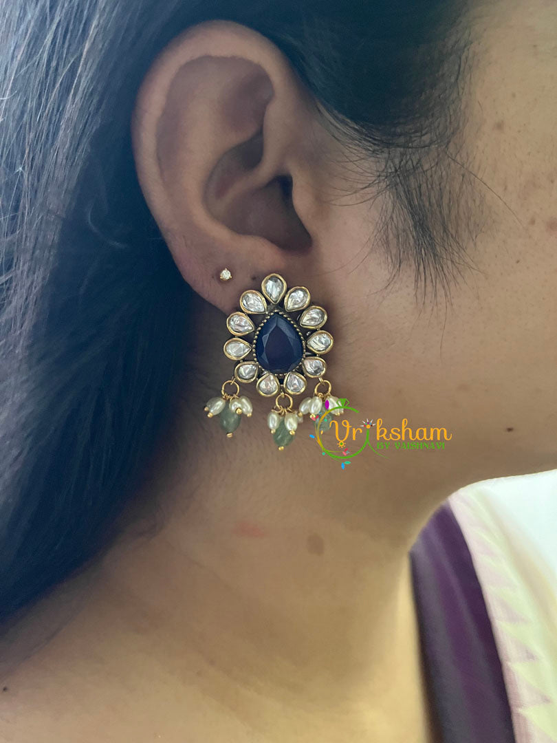 Blue Victorian Diamond High Neck Choker-VV102