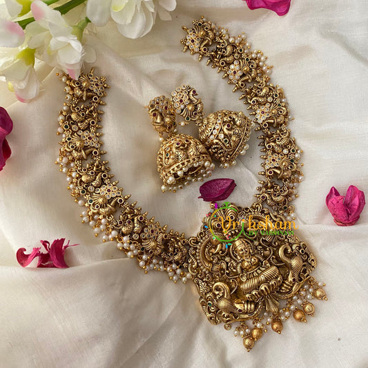 Premium Peacock Lakshmi Temple Neckpiece-G4537