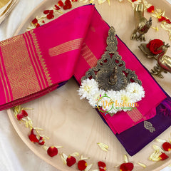 Dark Purple Thiribhuvanam Silk Saree -Pure Silk  -VS1288