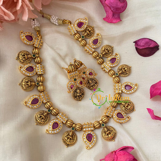 Premium Maanga and Lakshmi Kaasu Short Neckpiece-G4531