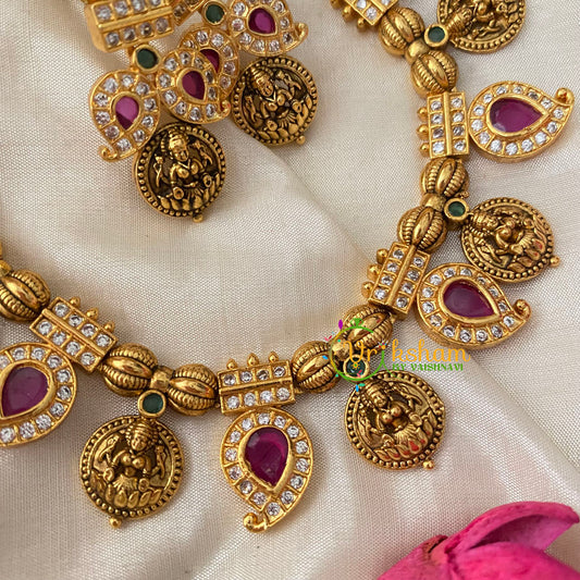 Premium Maanga and Lakshmi Kaasu Short Neckpiece-G4531