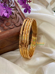 Gold Look Alike Daily Wear Bangles-Thin-G2901