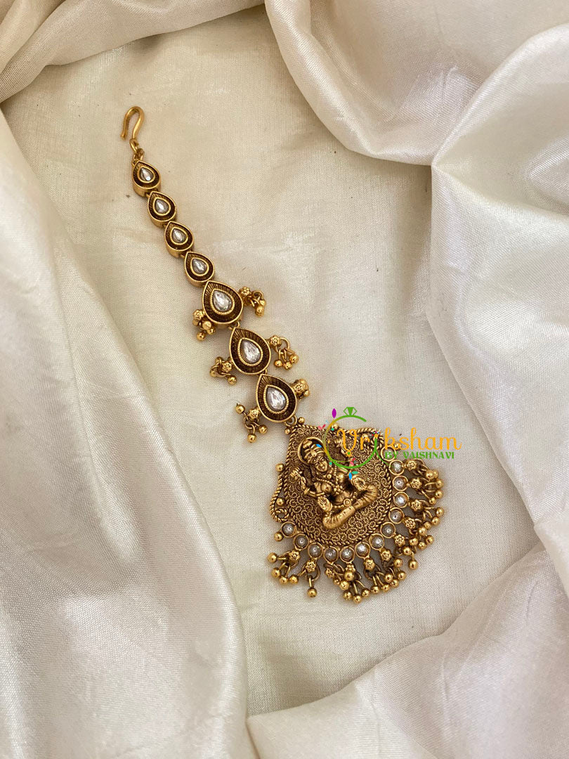 White AD Lakshmi Maang Tikka -G8075