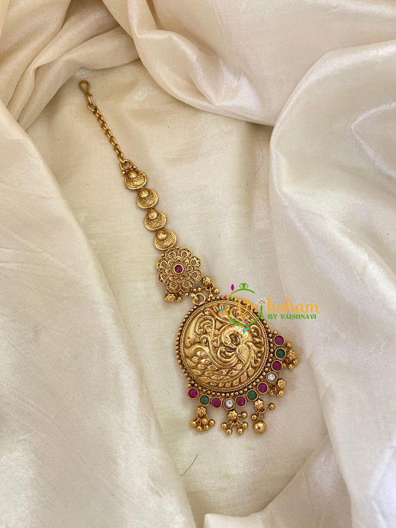 Premium AD Stone Peacock Maang Tikka -G8081
