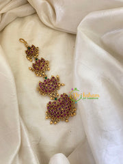 Traditional Kemp Maang Tikka- Red Green -Ghungroo -G8095