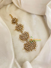 Traditional Kemp Maang Tikka-White -G8120