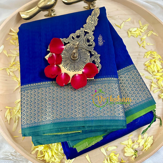 Blue Maheshwari Silk Cotton Saree -VS1921