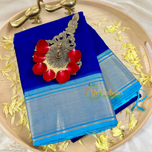 Royal Blue Maheshwari Silk Cotton Saree -VS1923