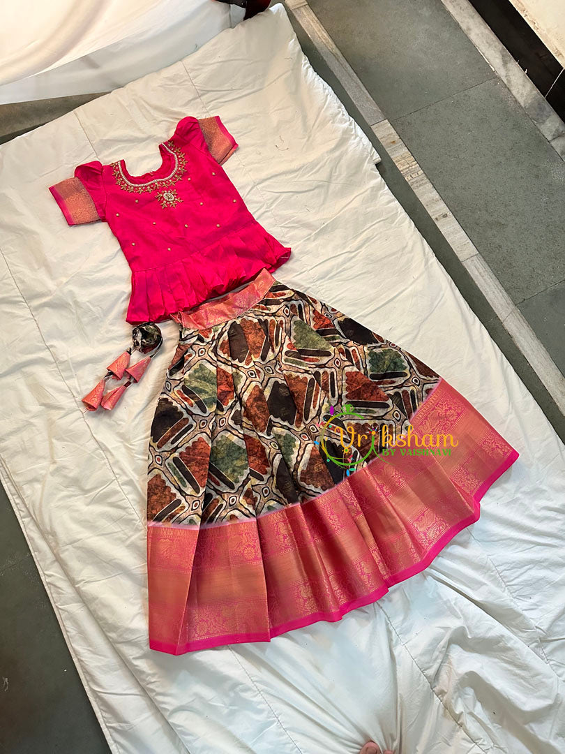 Pink with Cocktail Traditional Girls Lehenga set-VS1123