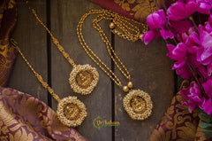 Antique Lakshmi Pendant with Earrings Maatil-G585
