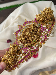 Premium AD Stone Lakshmi Temple Hipbelt-Gold Bead–G4662
