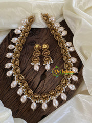 Premium Cluster Pearl Mossanite Short Neckpiece -M017