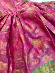 Pink with Green Indian Traditional Dress for Girls- Girls Gown -VS1236