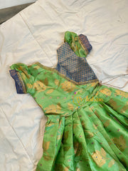 Parrot Green Indian Traditional Dress for Girls- Girls Gown -VS1235