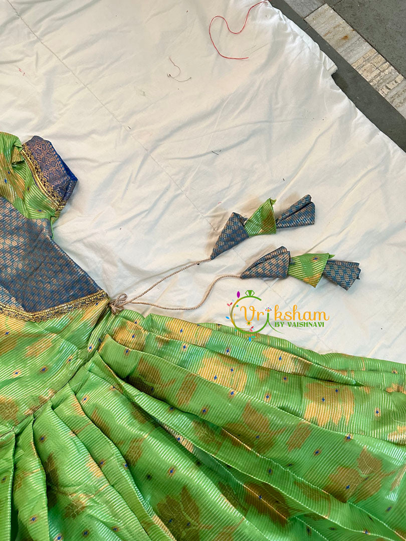 Parrot Green Indian Traditional Dress for Girls- Girls Gown -VS1235
