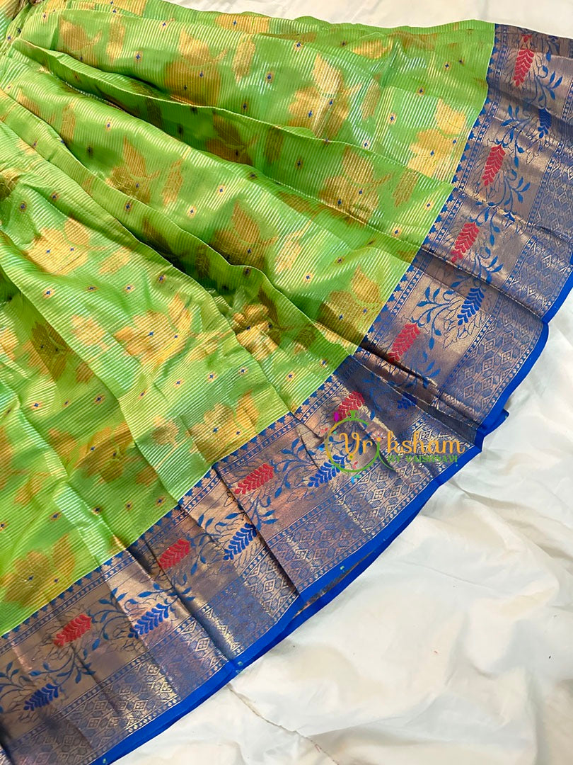 Parrot Green Indian Traditional Dress for Girls- Girls Gown -VS1235