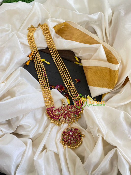 Gold Bead Jadau Kundan Rani Har-J609