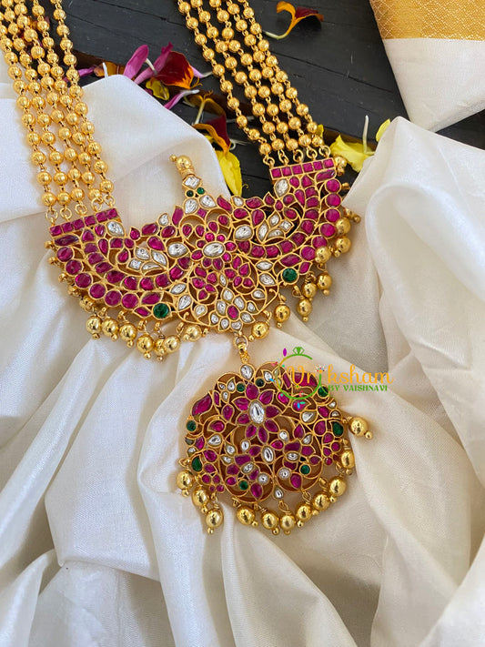 Gold Bead Jadau Kundan Rani Har-J609