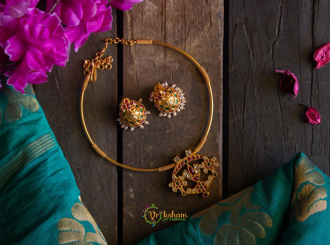 Perumal Style Choker with Earrings-G218