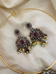 Victorian Diamond Hasli Choker Neckpiece -Red Pink -VV140