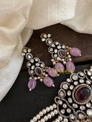 Pearl Victorian Diamond High Neck Choker-RED-VV090