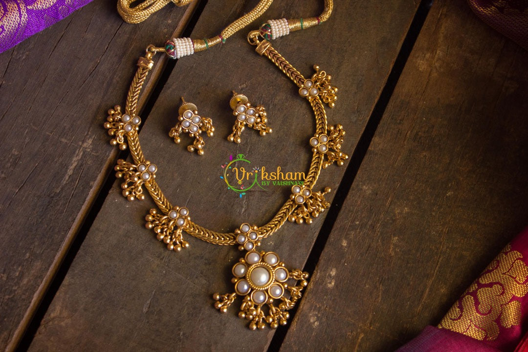 Traditional Golden Beads Adigai - Pearl-G590