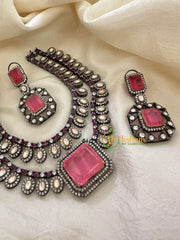 Pink Victorian Diamond Short Neckpeice -VV074