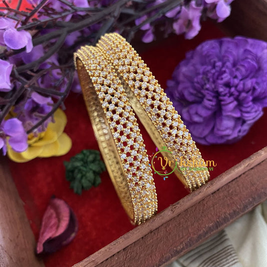 Premium AD Stone Bangles White -G6825