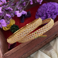 Premium AD Stone Bangles White -G6825