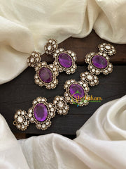 Purple Victorian Diamond High Neck Choker-VV109