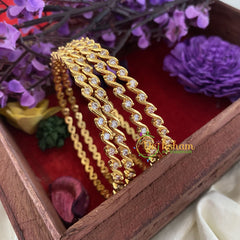 Premium AD Stone Bangles -White-G6810