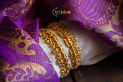 Golden Lakshmi Matt Bangles - A pair-G611