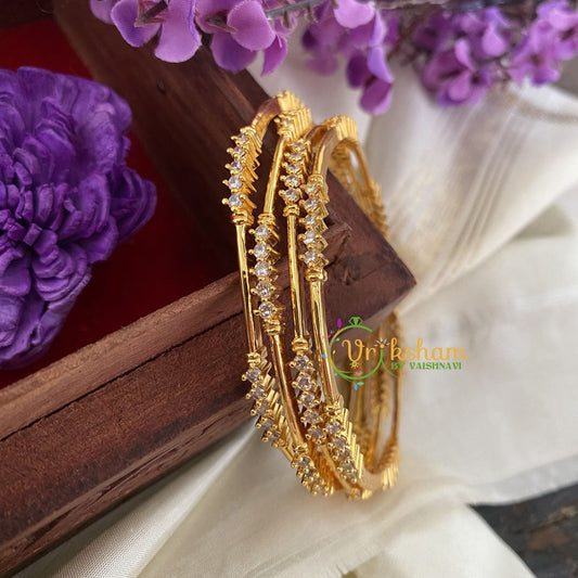 Premium AD Stone Bangles -White -G6803