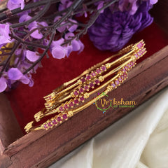 Premium AD Stone Bangles -Red-G6832