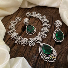 Green American Diamond Short Neckpiece -G10832