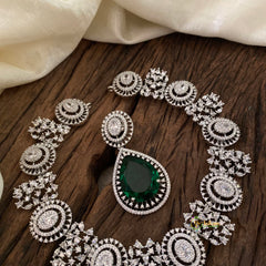 Green American Diamond Short Neckpiece -G10832